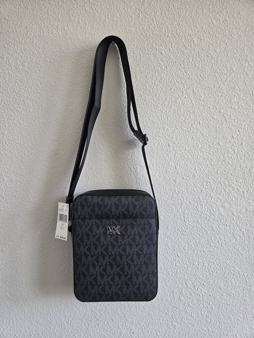 Michael Kors Everett Men’s Black MK Logo Crossbody Bag NWT